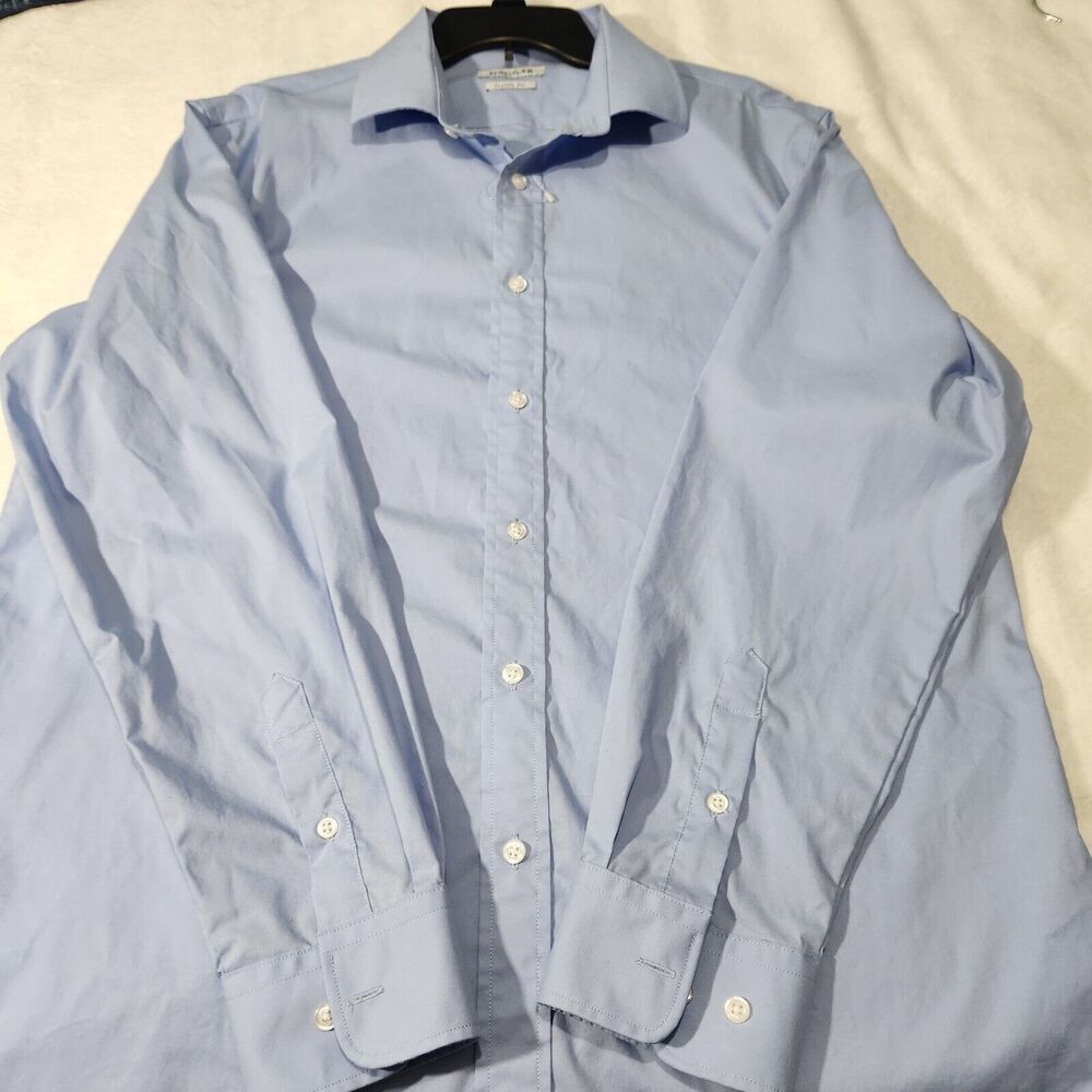Haggar Classic Fit Shirt Size 16-16.5 Blue Long sleeve - Picture 3 of 11